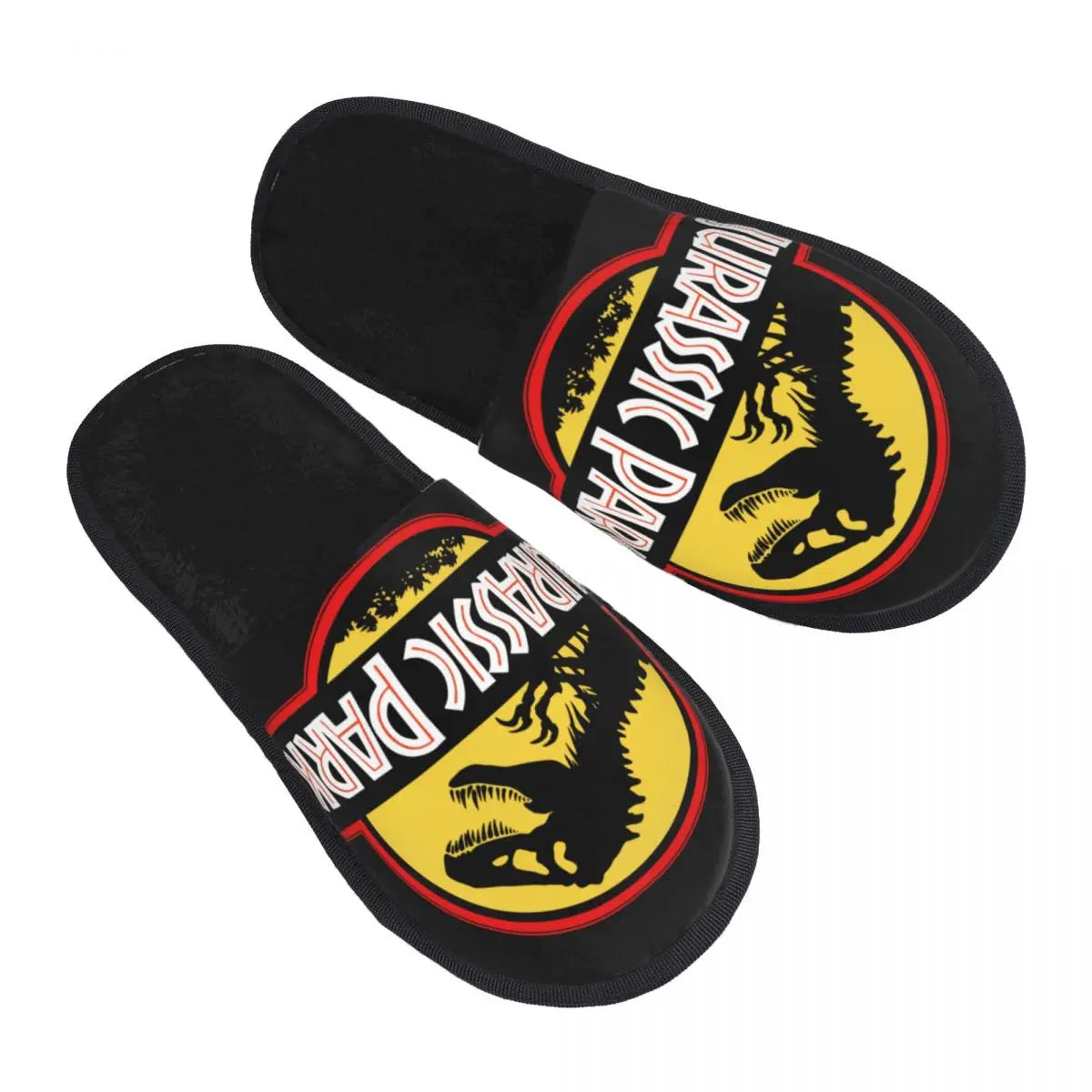 Custom Dinosaur Jurassic Park Soft Memory Foam Slippers - Women's Horror Movie - Comfy Warm Anti-Skid Slipper-7-M-