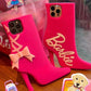 Cute Barbie Cartoon High-heeled Shoes Phone Case for iPhone 15 14 13 12 Pro Max - Shockproof, Soft Silicone Protective Cover-