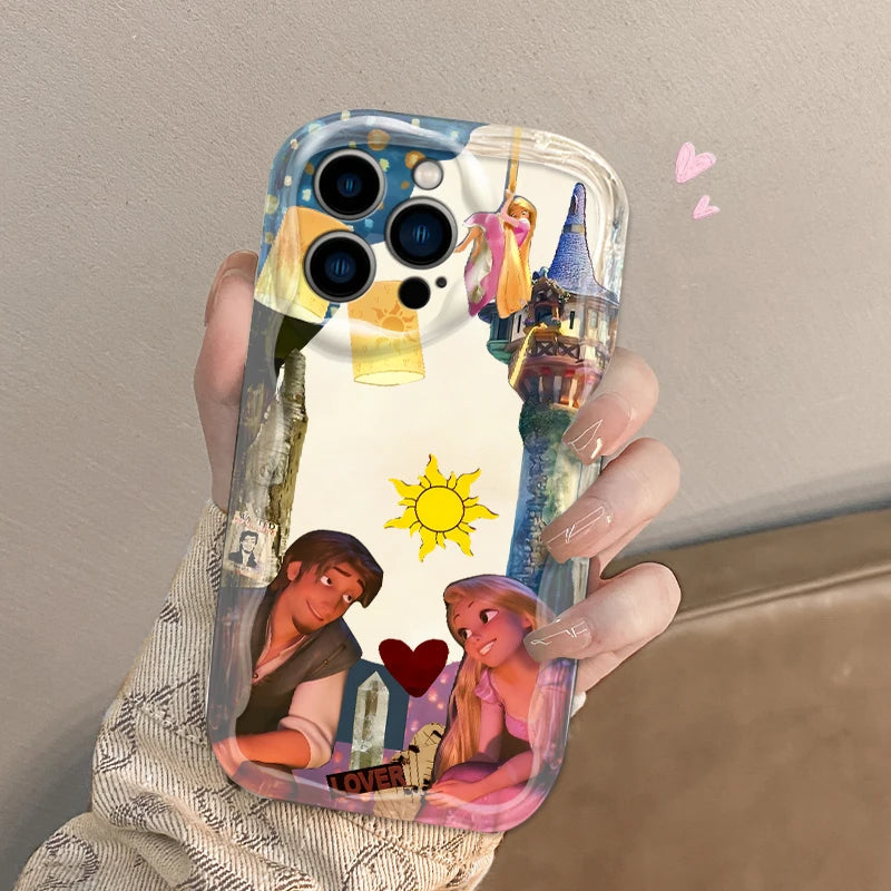 Cute Cartoon Rapunzel Phone Case for iPhone 15 14 13 12 11 - Wave Oil Funda Cover for Protection-iPhone X-WA6301CLE-