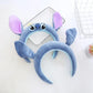 Cute Kawaii Stitch Toy Hairband Hair Accessories Headband Stitch Ears Headband Cosplay Adult And Kids Gift-Blue-