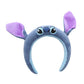 Cute Kawaii Stitch Toy Hairband Hair Accessories Headband Stitch Ears Headband Cosplay Adult And Kids Gift-Blue-