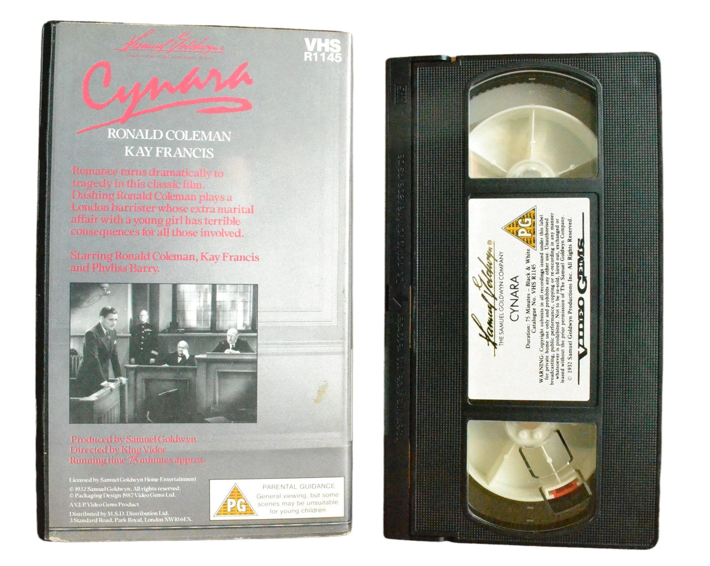 Cynara - Ronald Colelman - Video Gems - Vintage - Pal VHS-