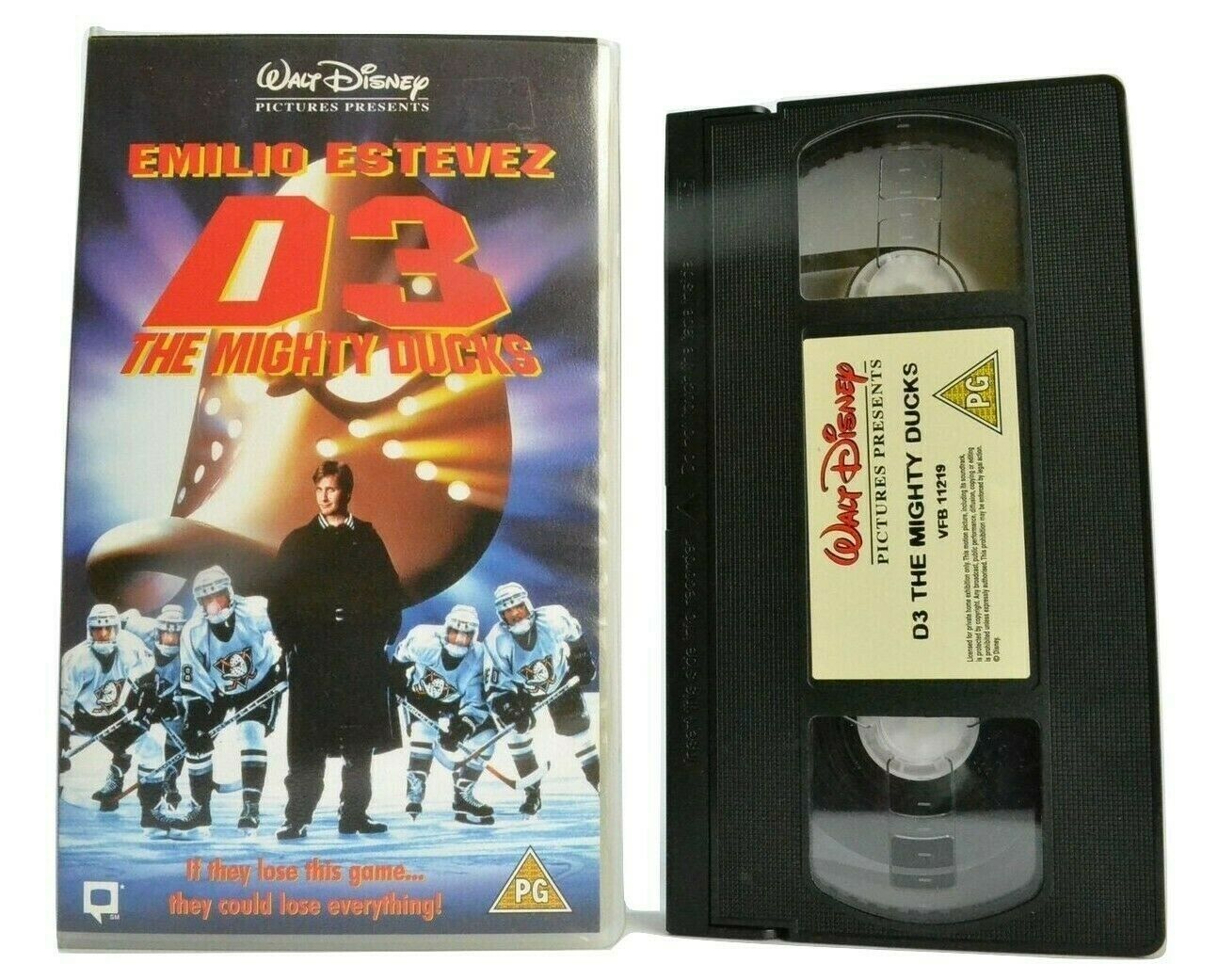 D3: The Mighty Ducks: Ice Hockey Action [Walt Disney] Emilio Estevez - Pal VHS-