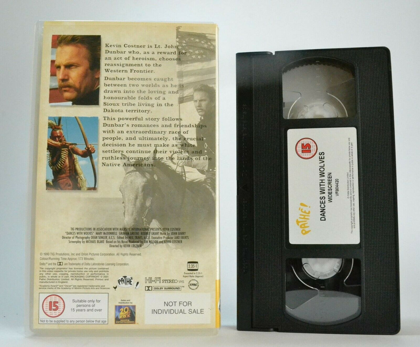 Dances With Wolves (1990); <Widescreen> - Western - Kevin Costner - Pal VHS-