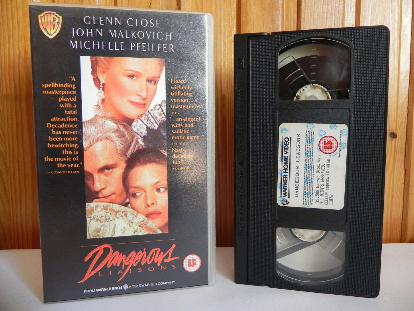 Dangerous Liaisons - Warner Home - Drama - Glenn Close - John Malkovich - VHS-