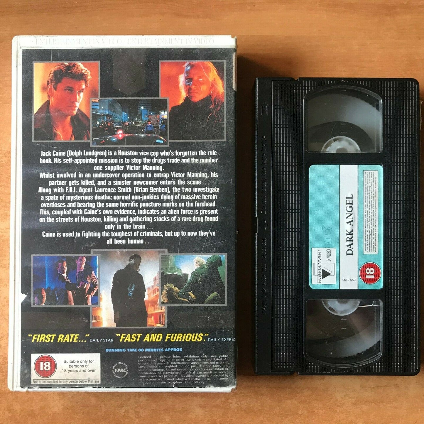 Dark Angel (1990): Action Sci-Fi; [Large Box] Rental - Dolph Lundgren - Pal VHS-