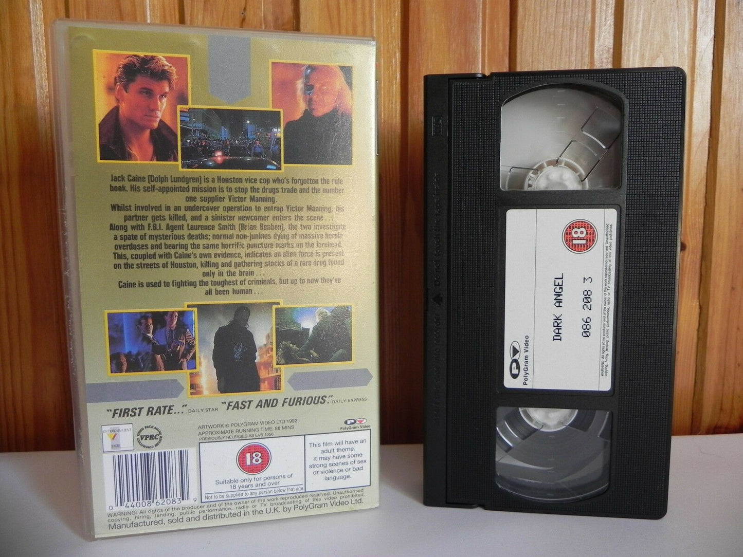 Dark Angel - 4 Front Video - Action - Sci-Fi - Dolph Lundgren - Pal VHS-