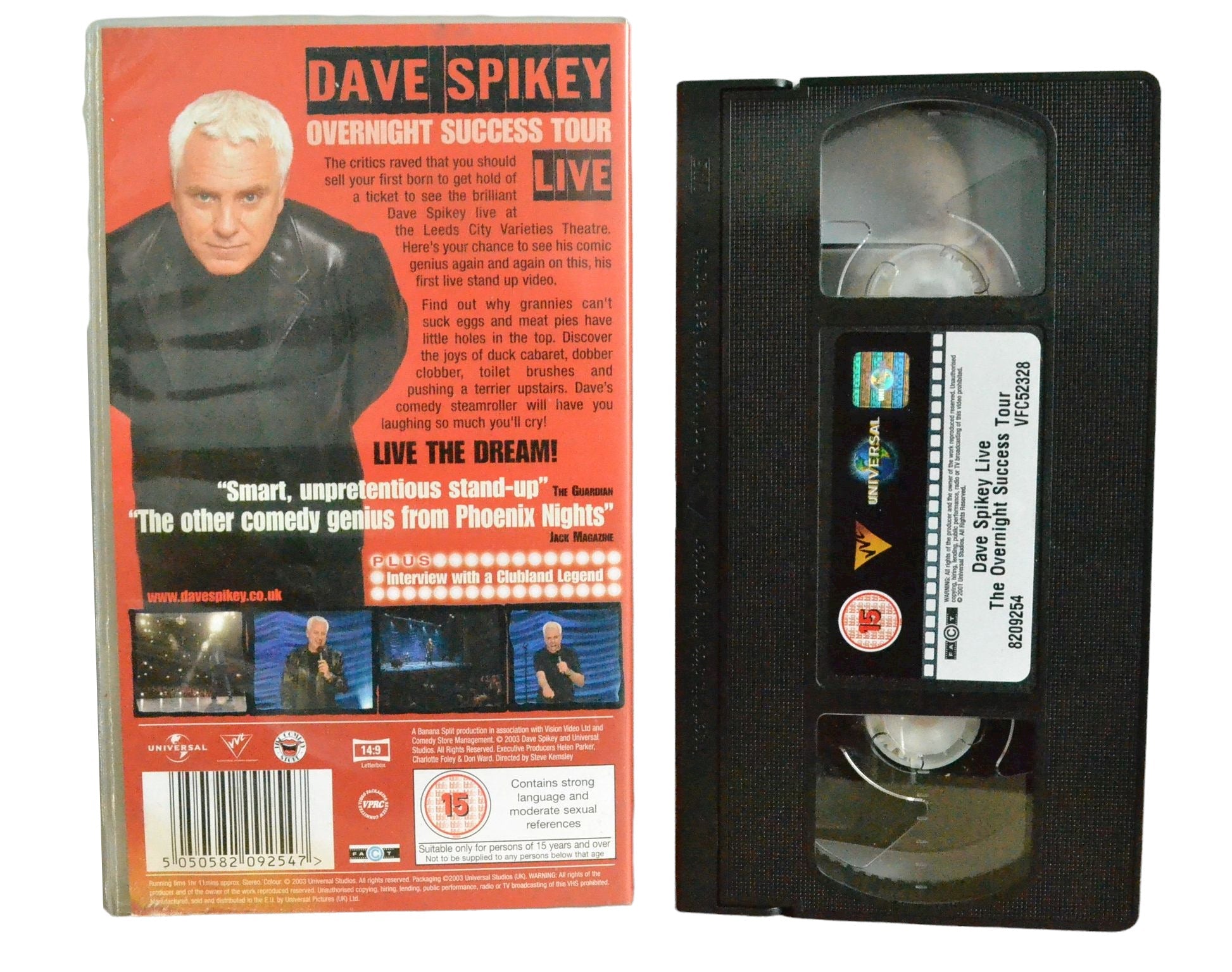 Dave Spikey Live - The Overnight Success Tour - Dave Spikey - VVL - Comedy - Pal VHS-