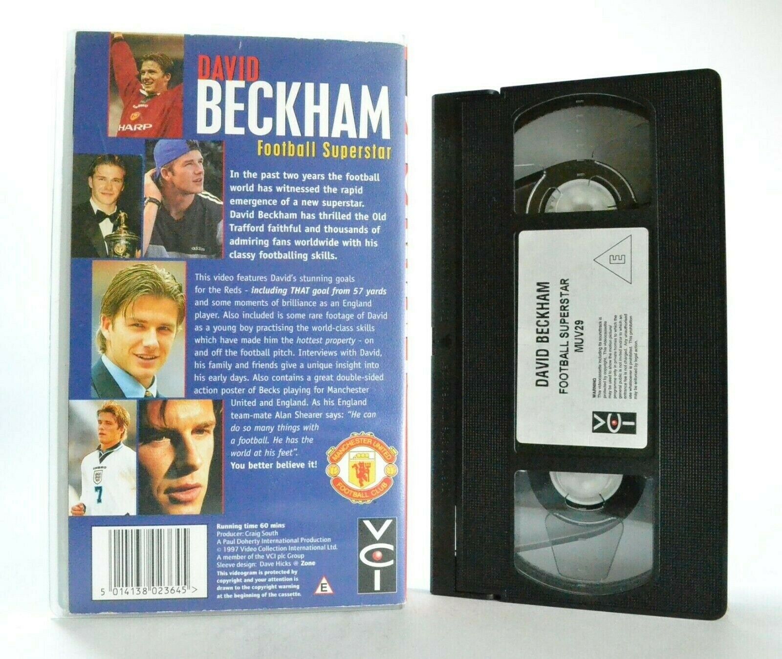 David Beckham: Football Superstar - Documentary - Poster Inside - Sports - VHS-