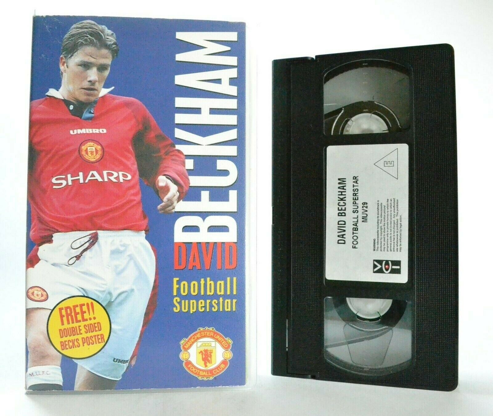 David Beckham: Football Superstar - Documentary - Poster Inside - Sports - VHS-