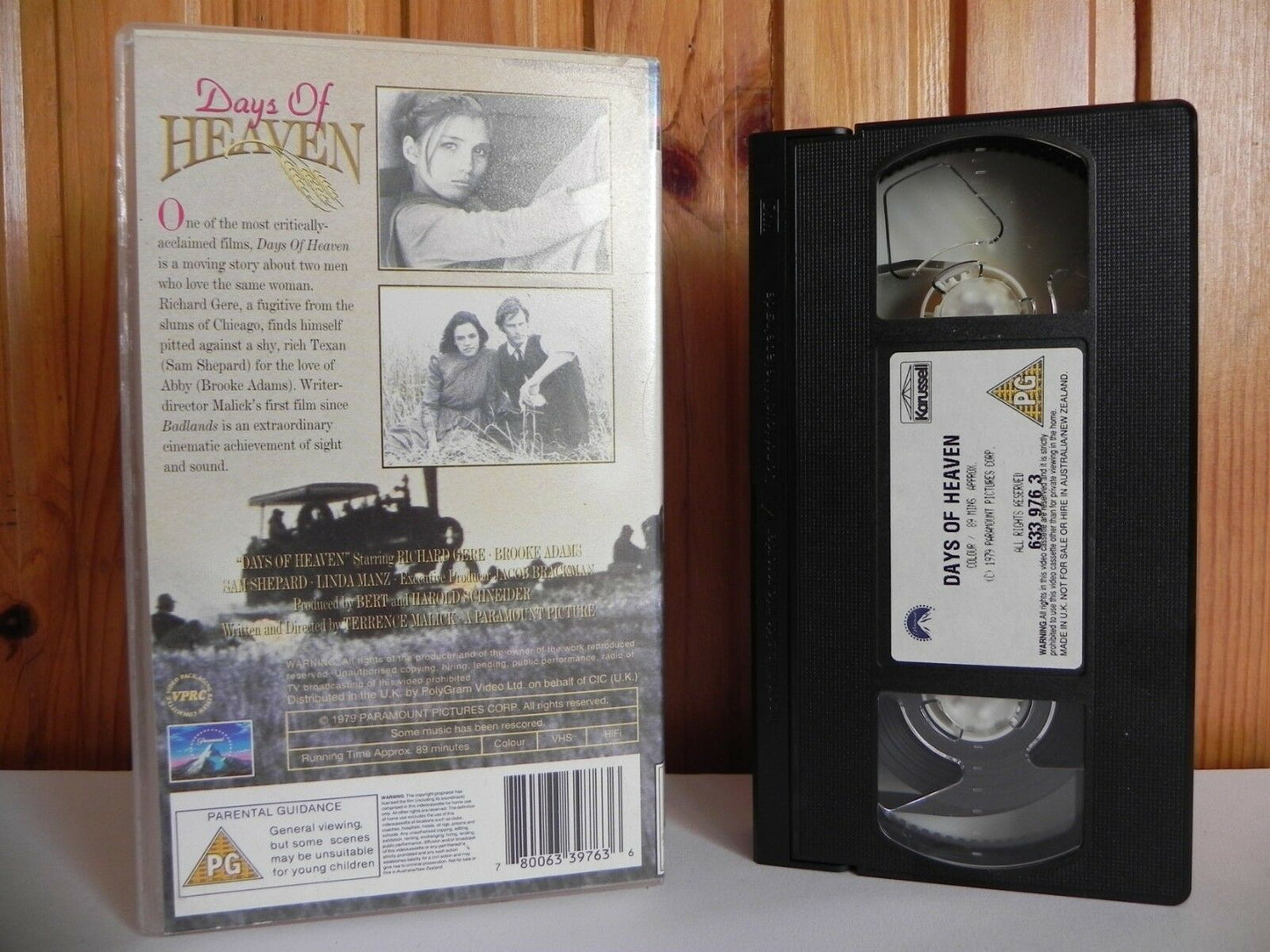 Days Of Heaven - Paramount - Romance - Richarde Gere - Brooke Adams - Pal VHS-