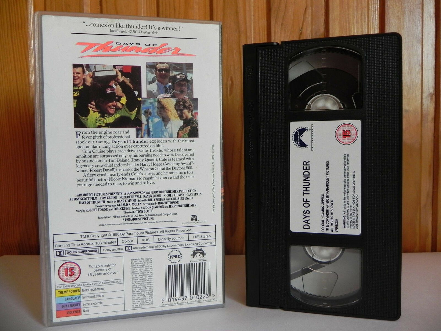 Days Of Thunder - Original 1990 - Paramount - Tom Cruise - Car Race Action - VHS-