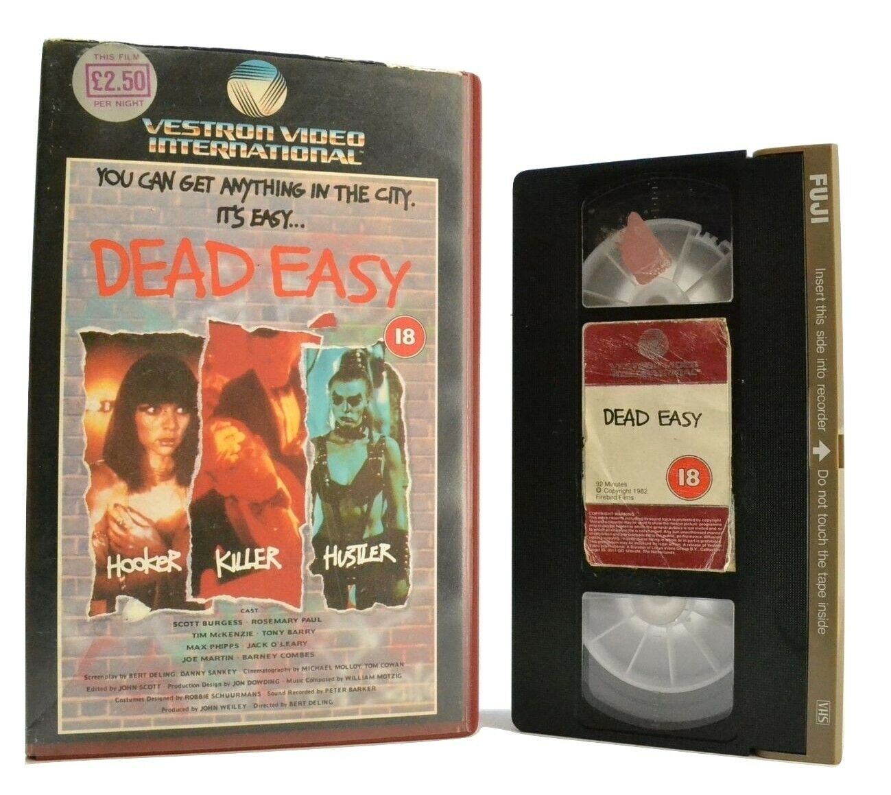 Dead Easy: Film By B.Deling - Large Box - Thriller (1982) - S.Burgess - Pal VHS-