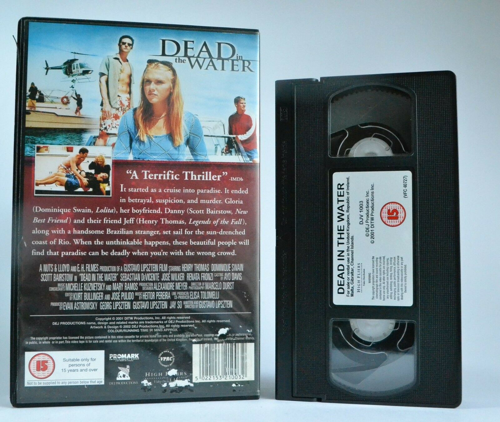 Dead In The Water (2002) - Crime Thriller - Large Box - Henry Thomas - Pal VHS-