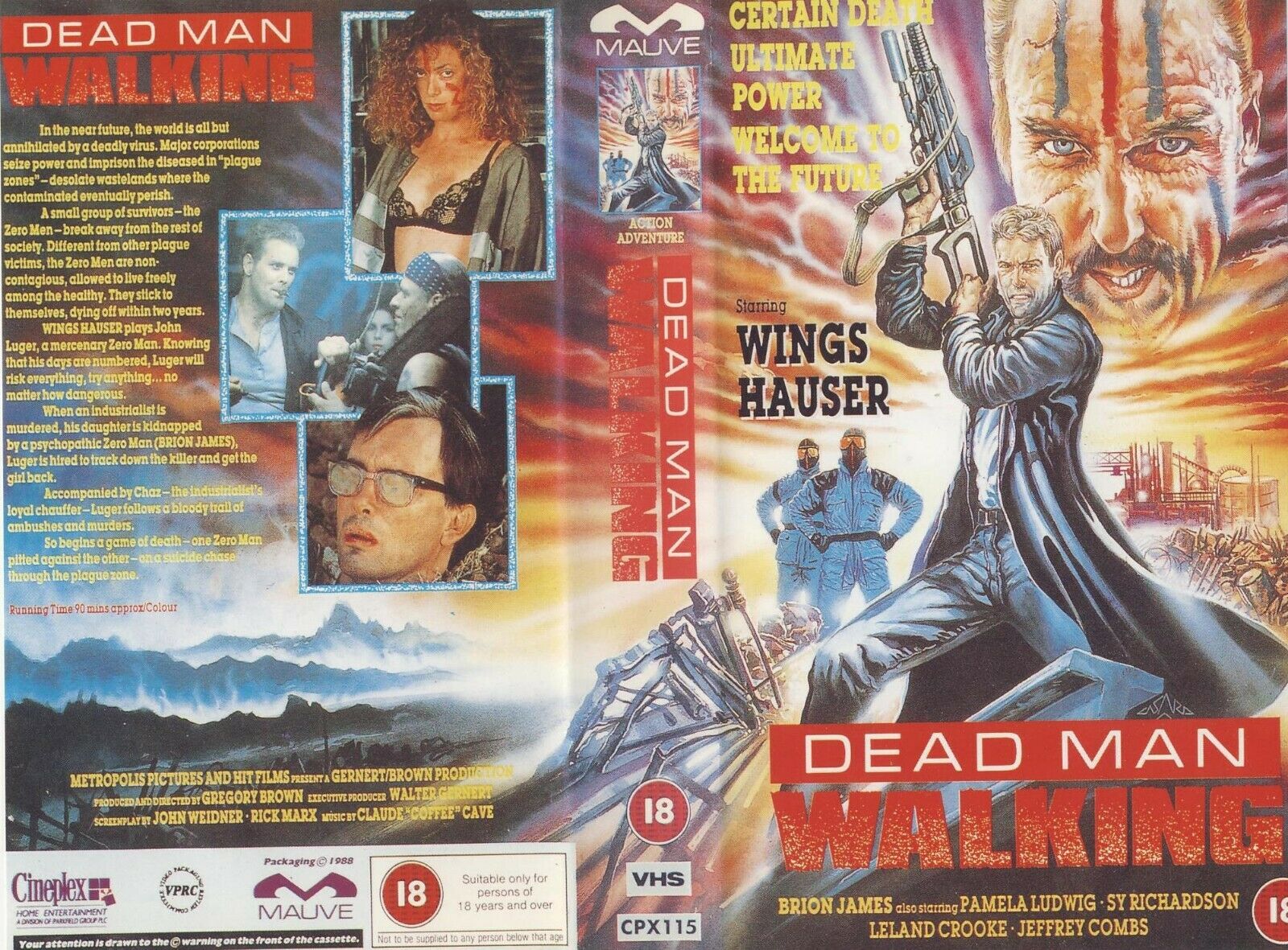 Dead Man Walking (1987) - Sci-Fi Thriller - [Mauve Video] Wing Hauser - Pal VHS-