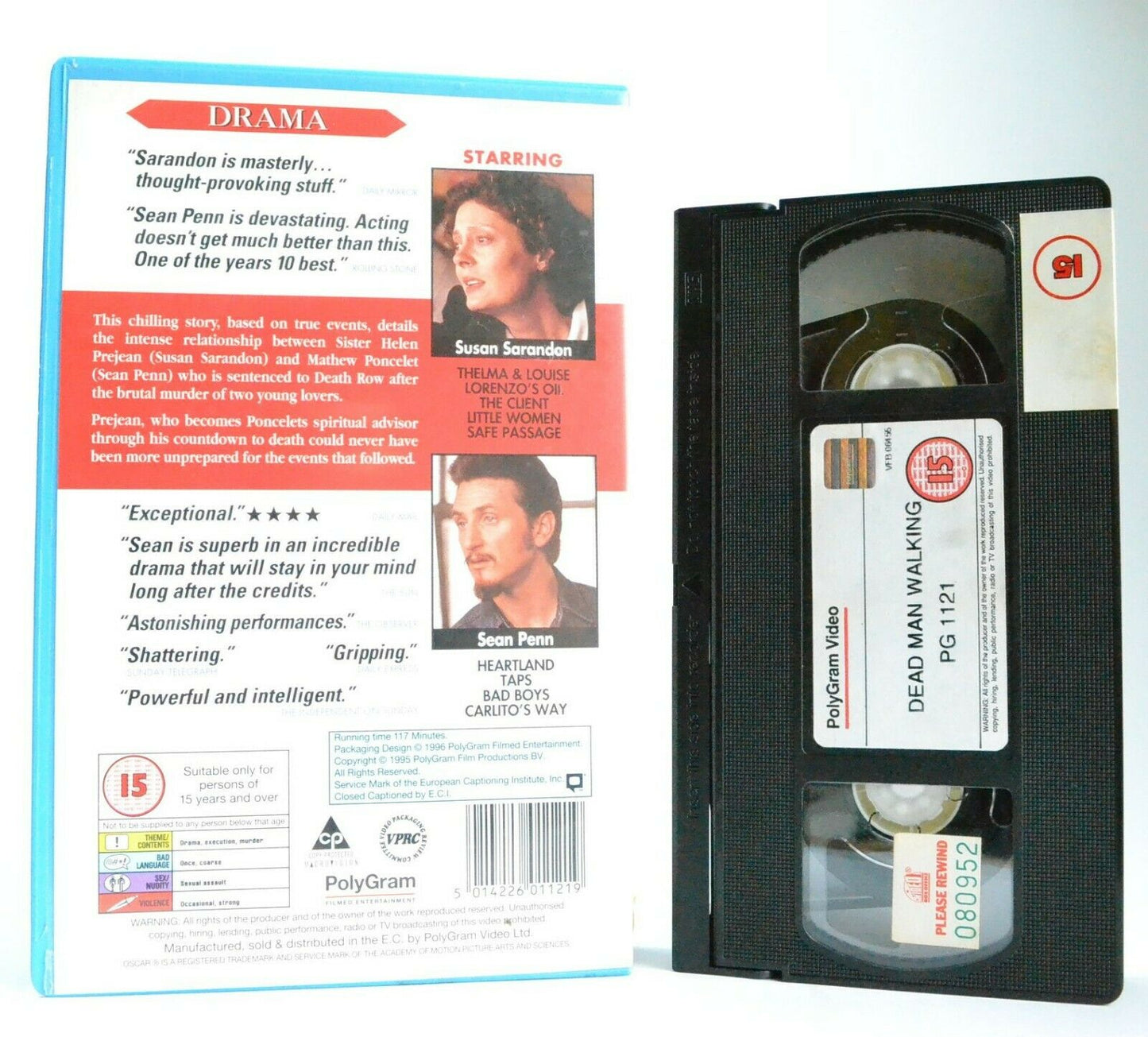 Dead Man Walking: Film By T.Robbins - Drama (1995) - S.Sarandon/S.Penn - Pal VHS-