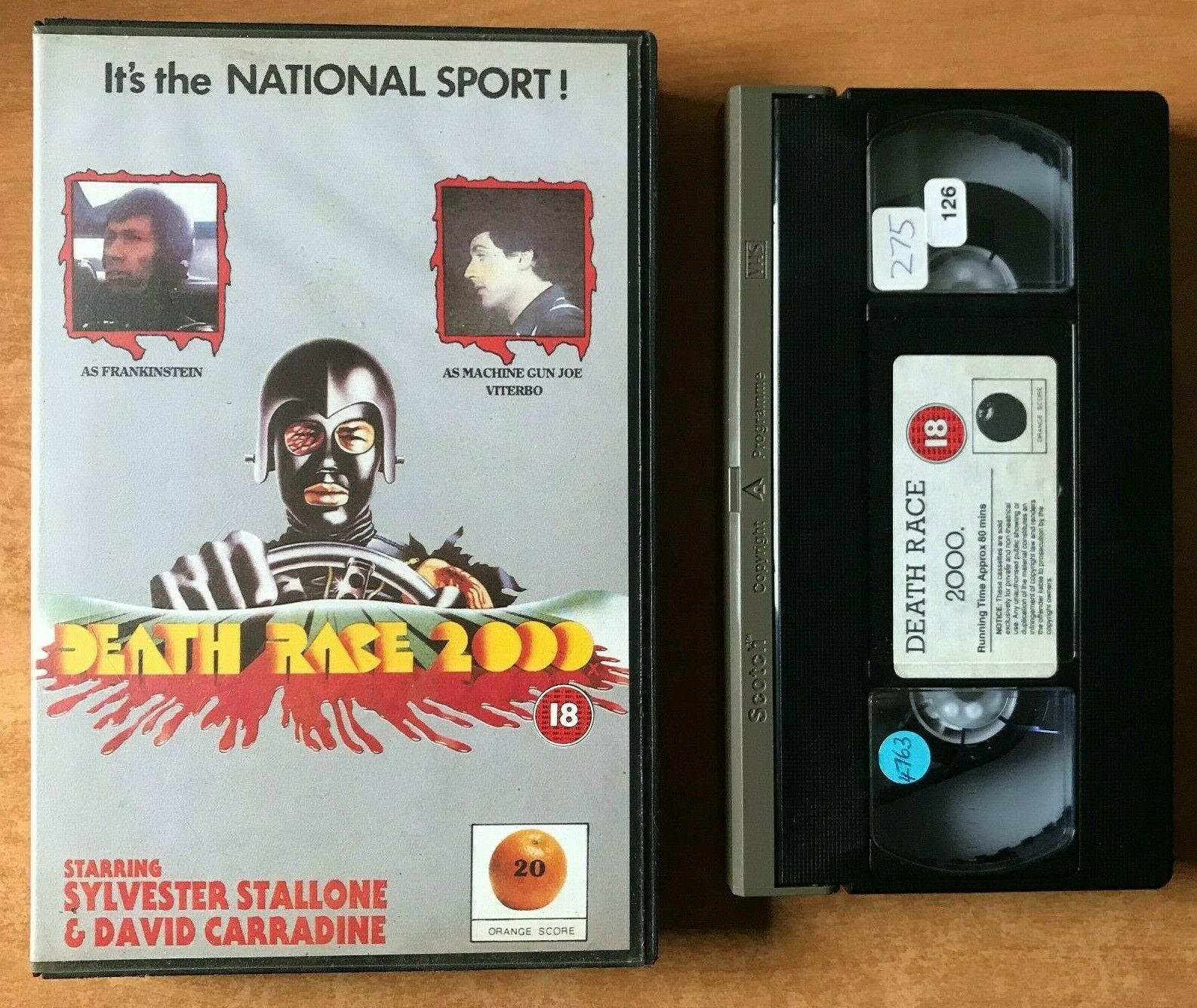 Death Race 2000: Dystopian Action - David Carradine / Sylvester Stallone - VHS-