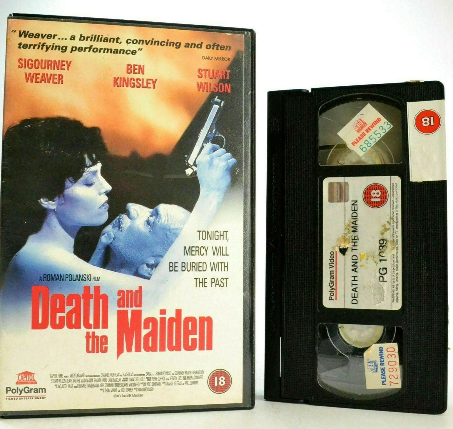 Death & The Maiden: Ben Kingsley/Sigourney Weaver - Roman Polanski Drama - VHS-