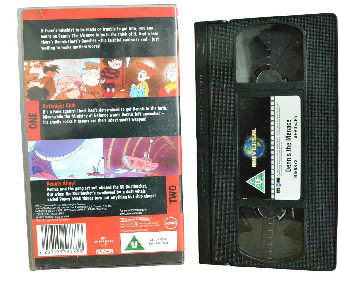 Dennis The Menace (Bathnight Club & Dennis Ahoy!) - Universal - Children's - Pal VHS-