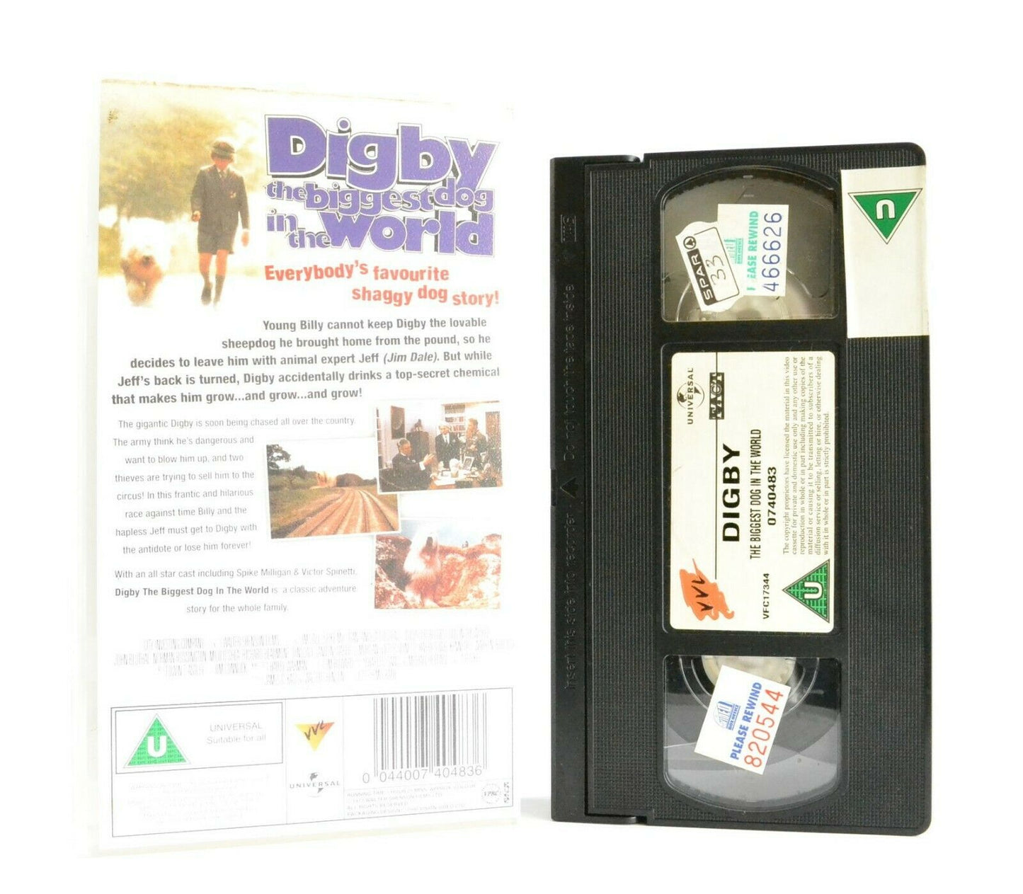 Digby: The Biggest Dog In The World - Classic Kid's Adventure - Jim Dale - VHS-