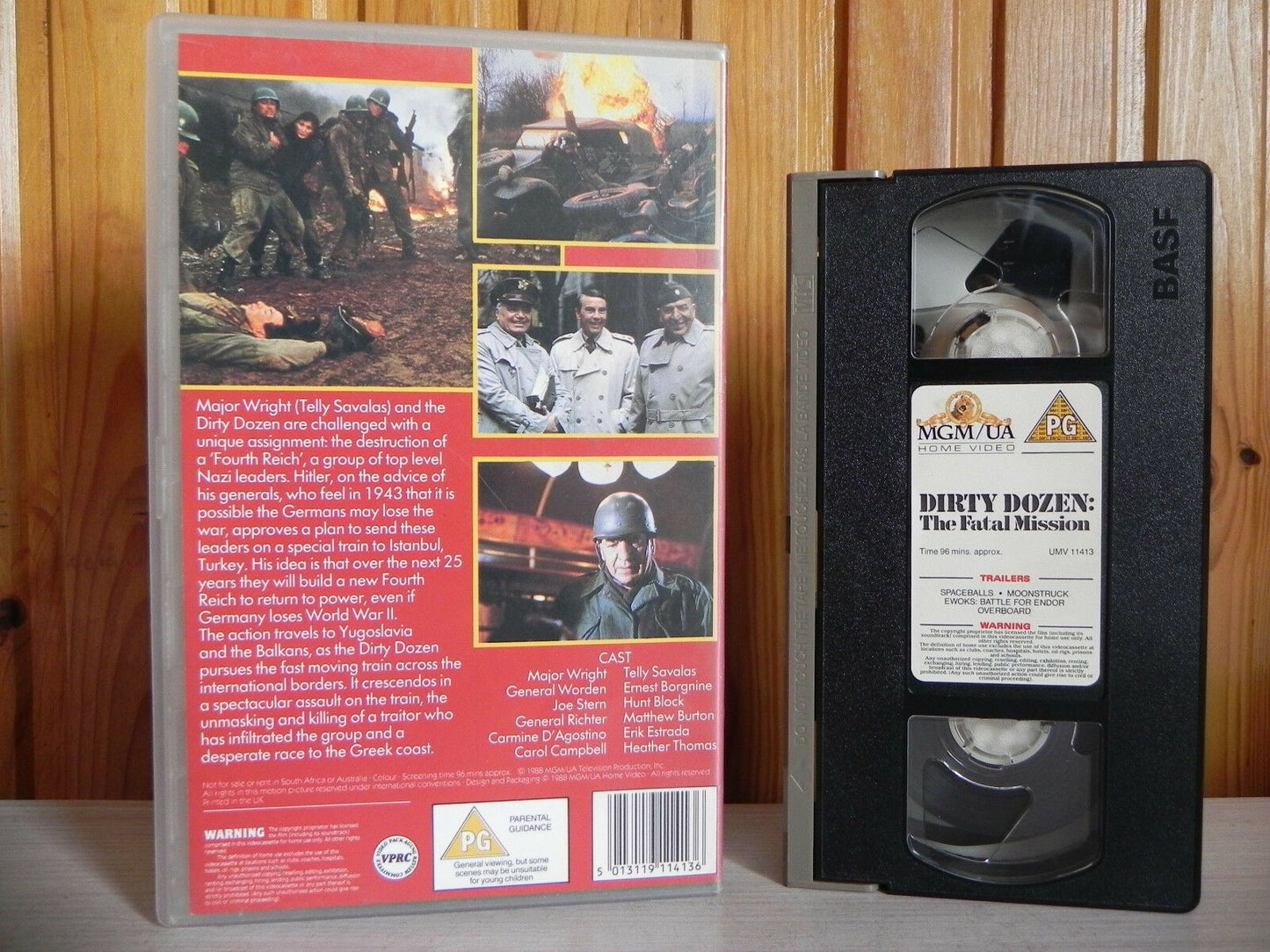 Dirty Dozen: The Fatal Mission - MGM/UA - Telly Savalas - Hunt Block - Pal VHS-