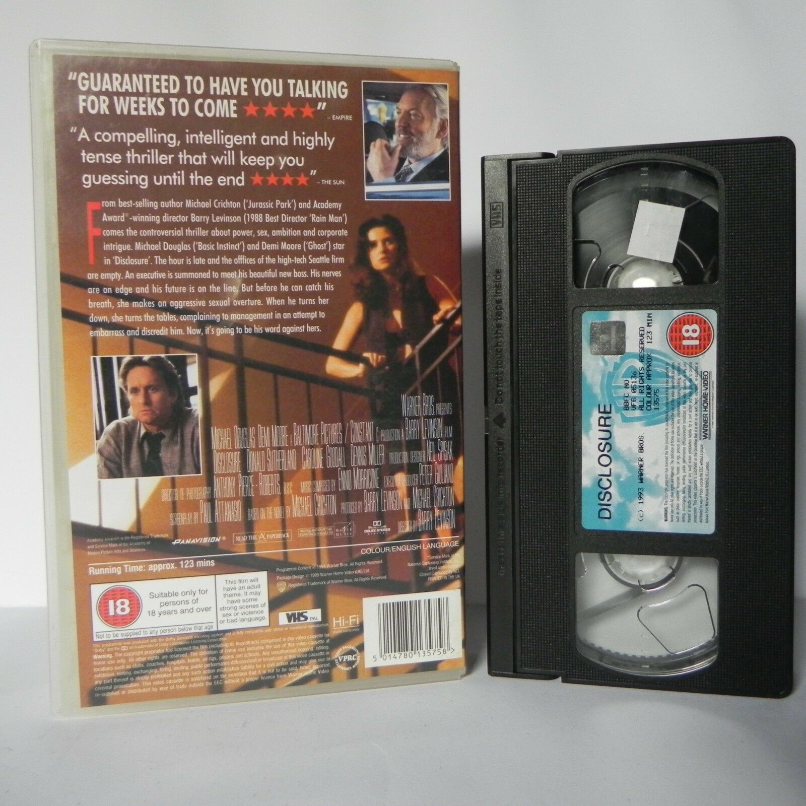 Disclosure - Large Box - Erotic Thriller - Demi Moore - Michael Douglas - VHS-