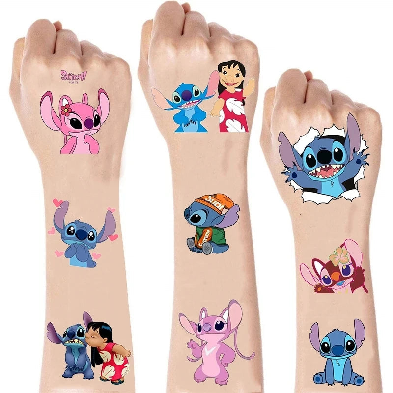 Disney Anime Lilo & Stitch Tattoo Stickers Kawaii Stitch DIY Stickers Birthday Party Decoration Cartoon Children Toy Gifts-