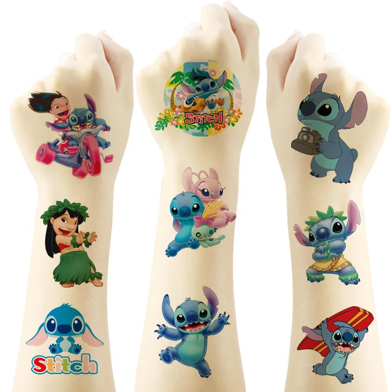 Disney Anime Lilo & Stitch Tattoo Stickers Kawaii Stitch DIY Stickers Birthday Party Decoration Cartoon Children Toy Gifts-