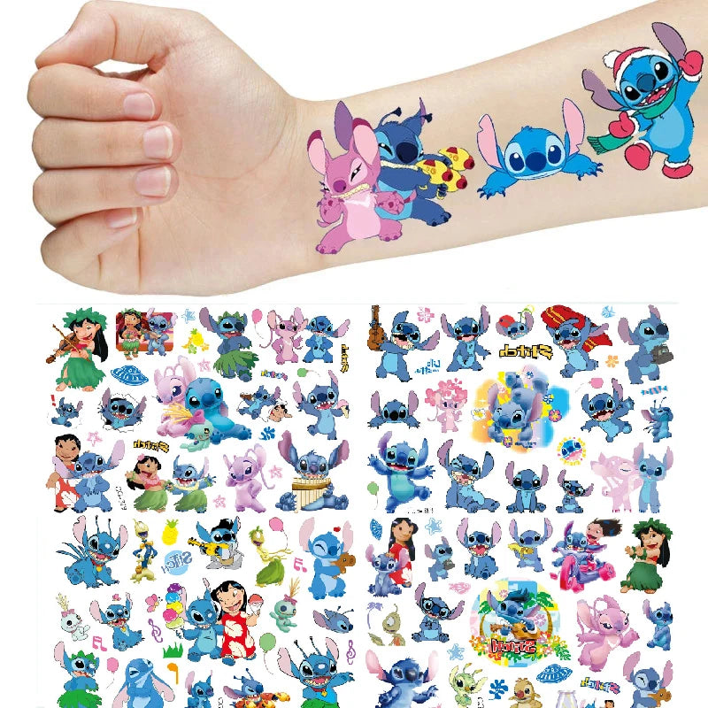 Disney Anime Lilo & Stitch Tattoo Stickers Kawaii Stitch DIY Stickers Birthday Party Decoration Cartoon Children Toy Gifts-