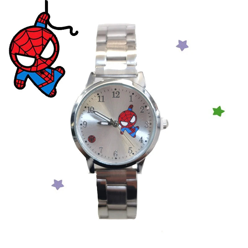 Disney Avengers Watch - Spider-Man Cartoon Theme - Stainless Steel Luminous Band - Kids Gift-B-