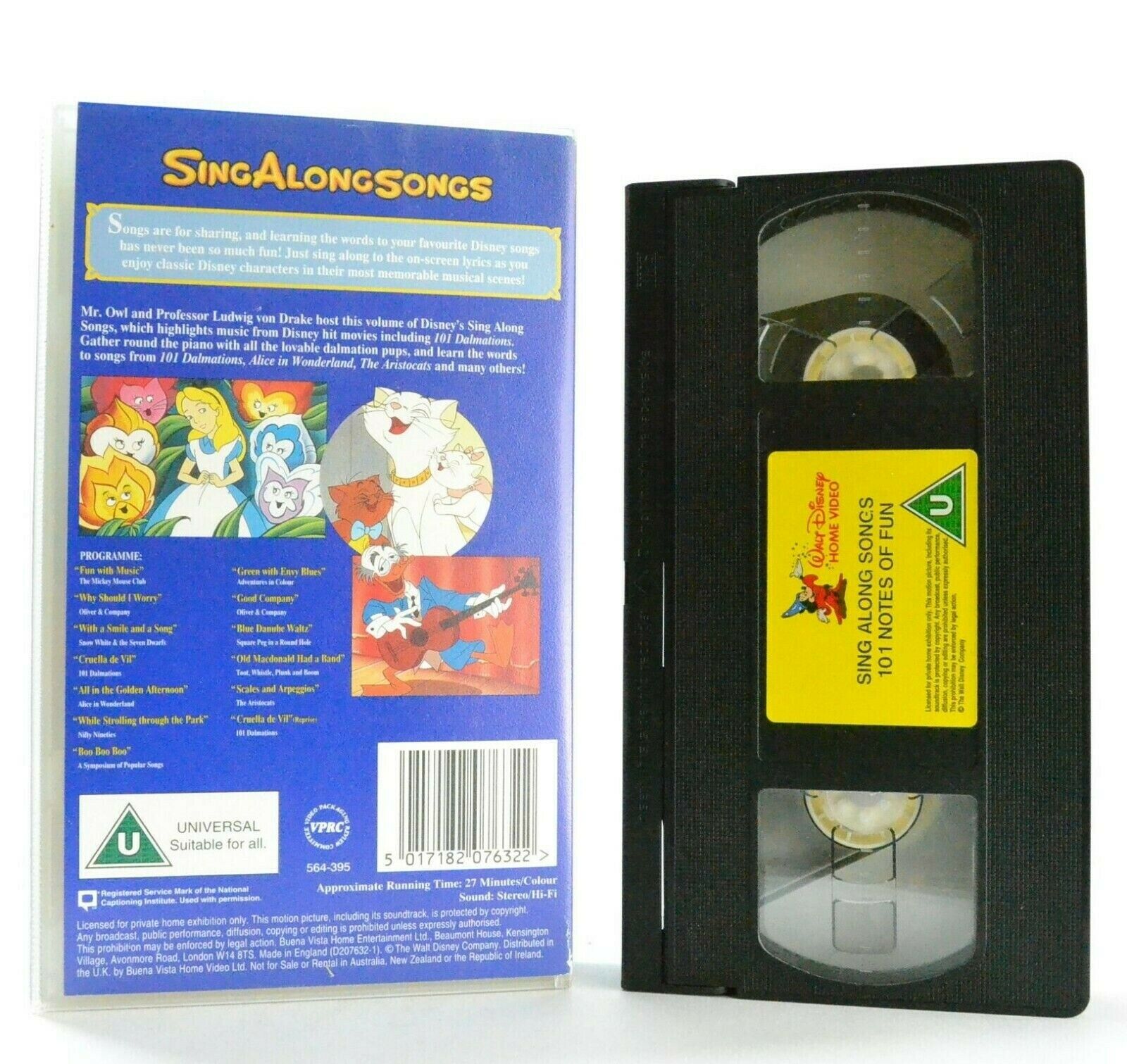 Disney Sing Along Songs: 101 Notes Of Fun (Vol 11) - Memorable Musicals - VHS-