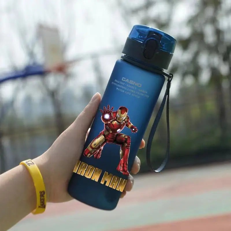 Disney Spiderman and Hulk Water Bottle - 560ML Cartoon Plastic Drinking Cups - Iron Man Toy for Boys and Adults-6-