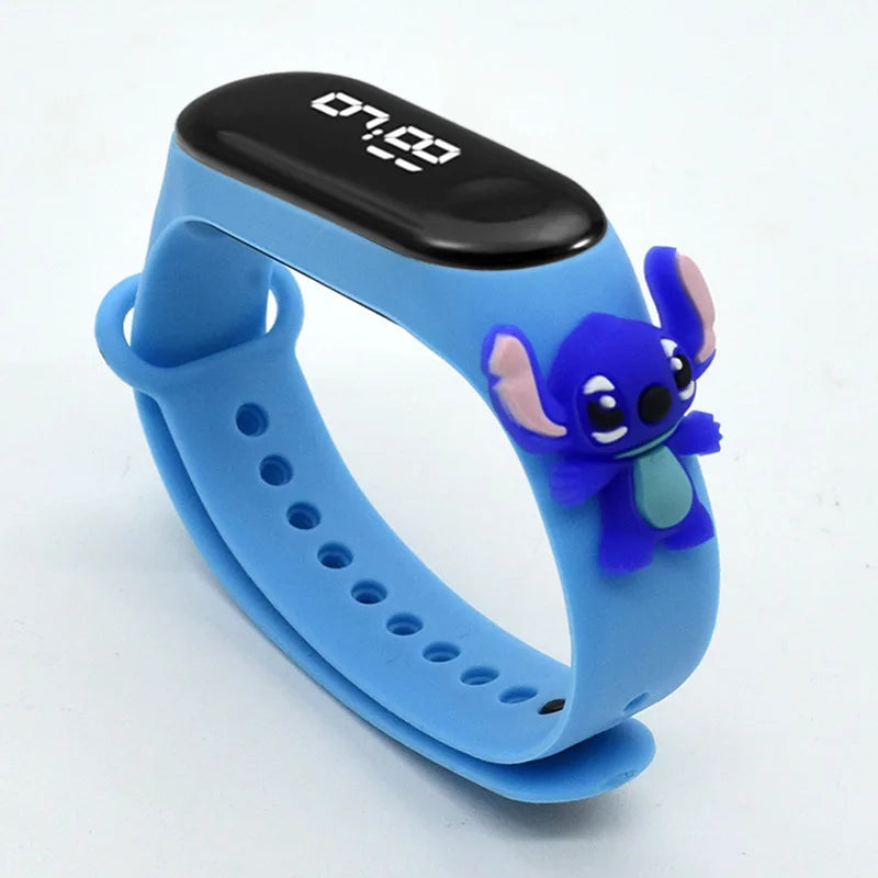 Disney Stitch Projection Watch - Includes Keychain - Flashing Cartoon Design for Kids - Electronic Toy Perfect for Christmas-1-