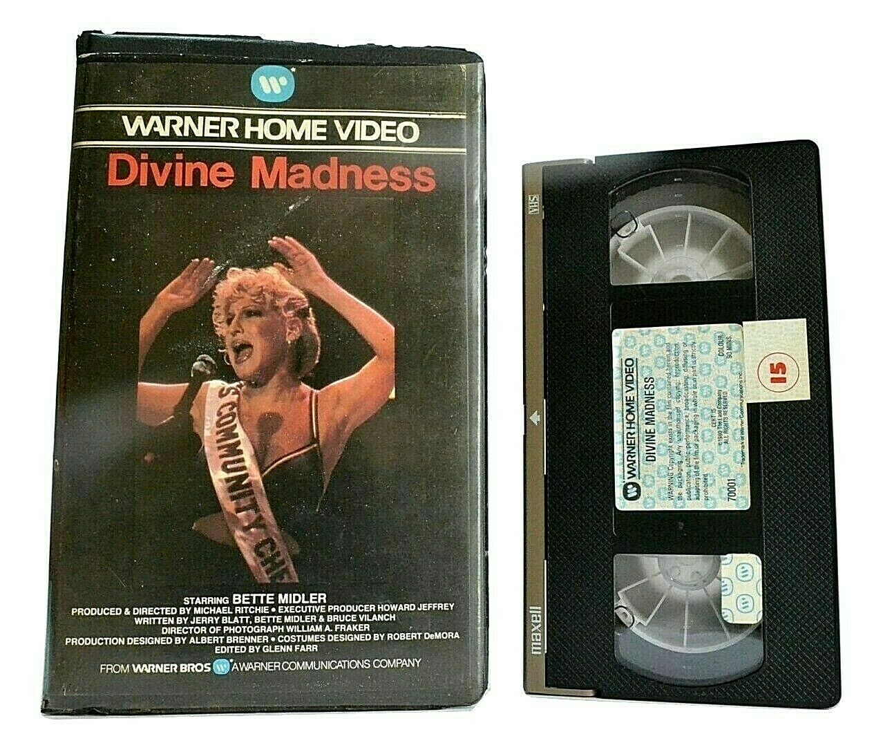 Divine Madness (1980) - Musical - Pre-Cert - Large Box - Bette Midler - Pal VHS-