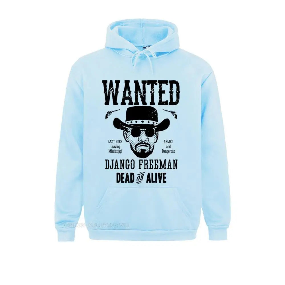 Django Unchained Hoodie – Quentin Tarantino Western Movie Sweatshirt for Hoodie Time Fans-SKY BLUE-S-