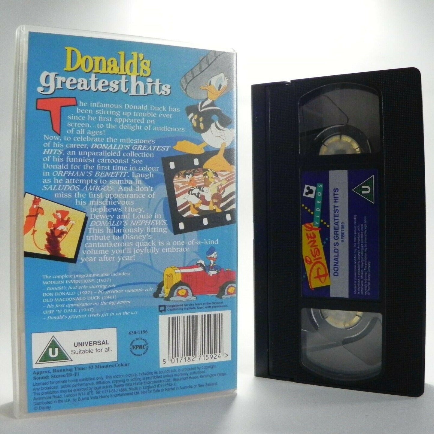 Donald Duck: Greatest Hits - Disney - Animation - Children's Compilation - VHS-