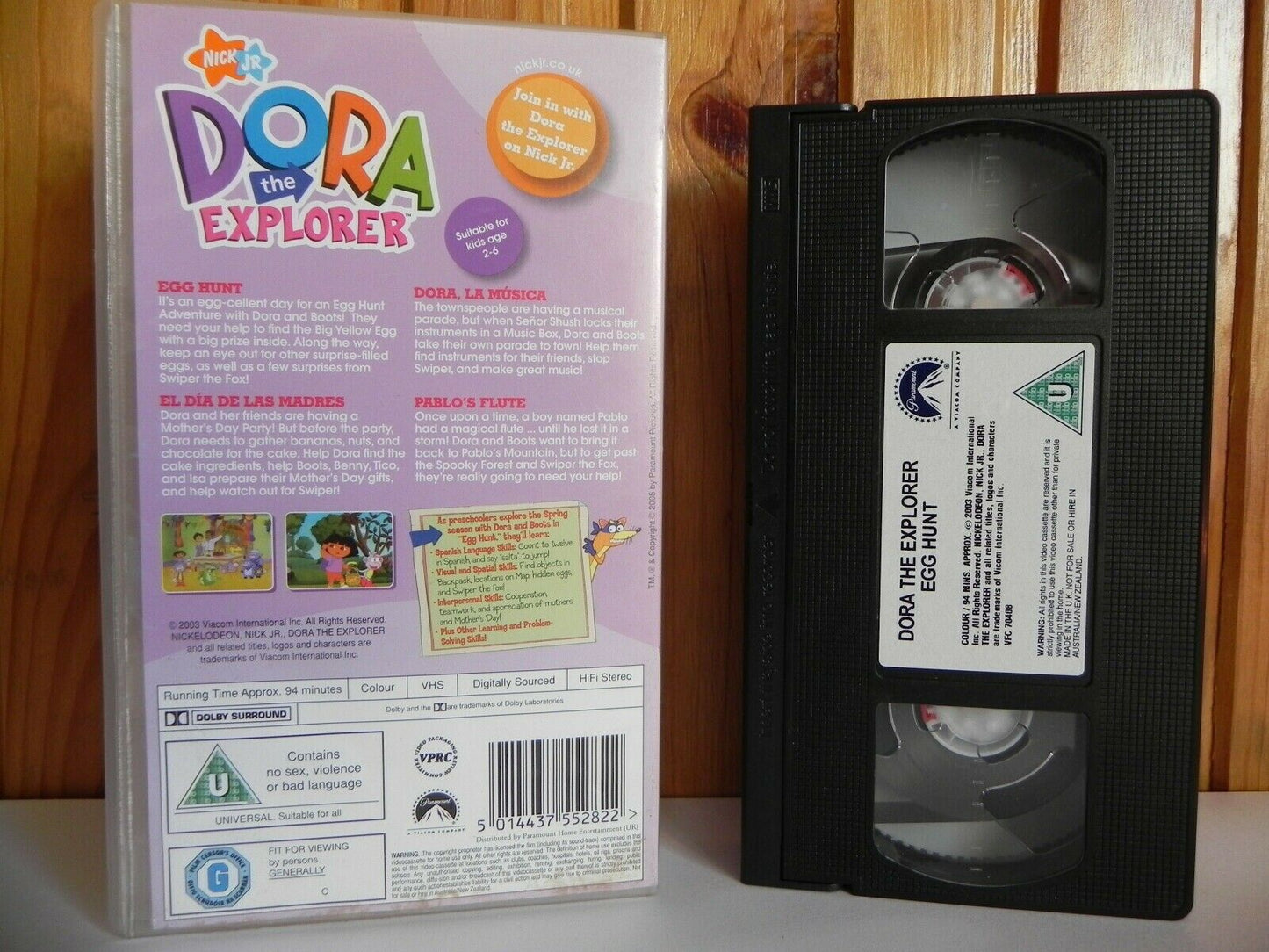 Dora The Explorer: Egg Hunt - Nickelodeon - 4 Episodes - Animated - Kids - VHS-