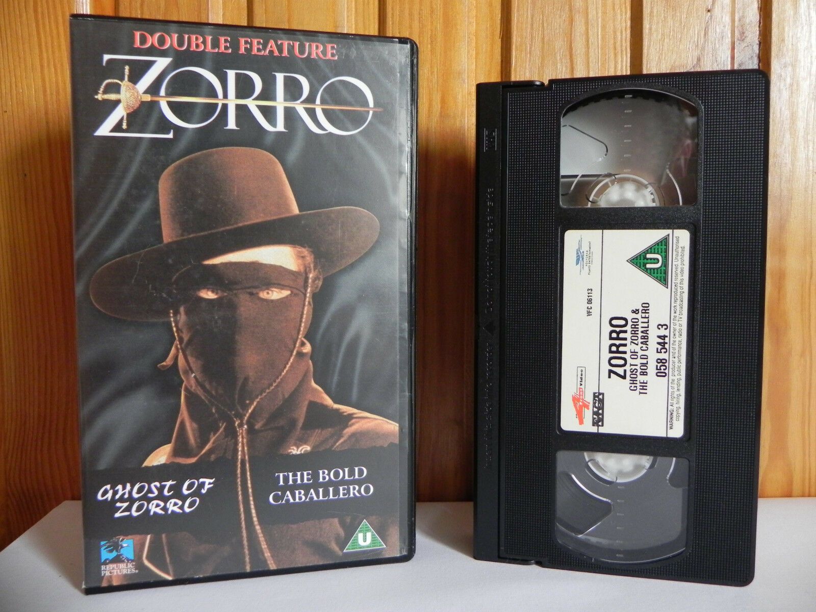 Double Feature: Zorro - Ghost Of Zorro - The Bold Caballero - Adventure - VHS-