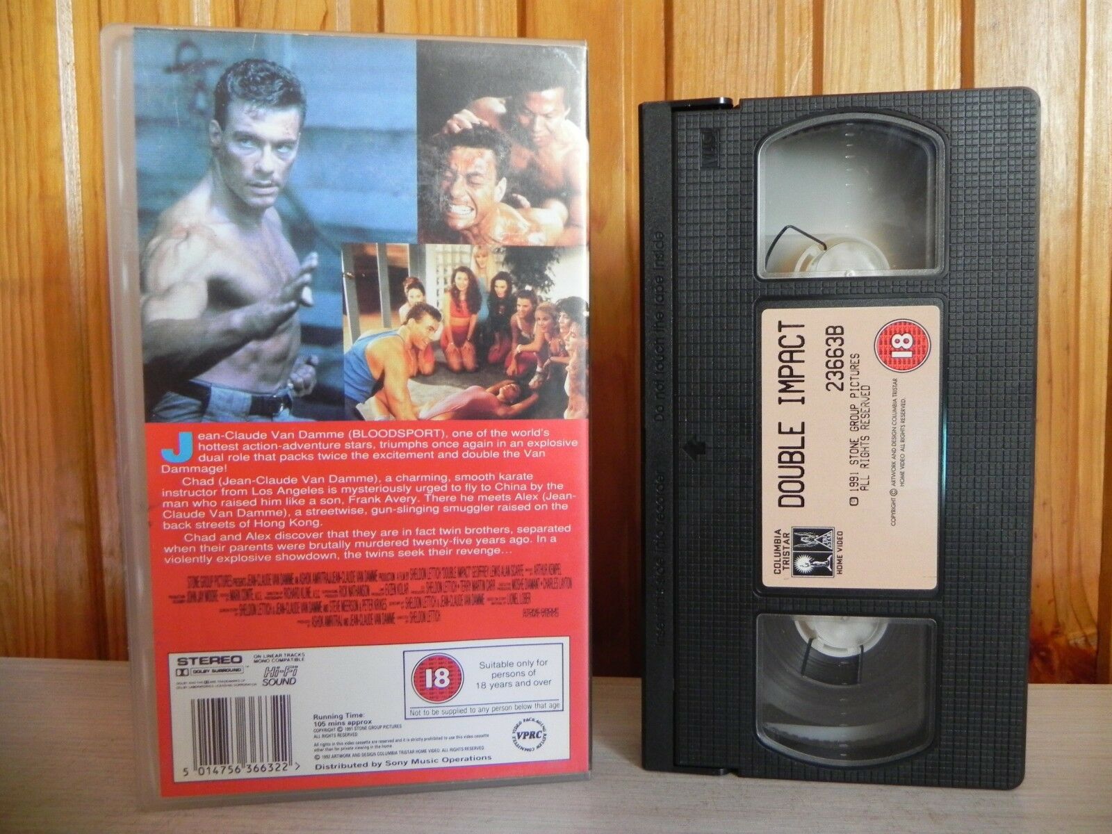 Double Impact - Van Damme - Martial Arts - Action - Columbia VHS - Pal - Video-