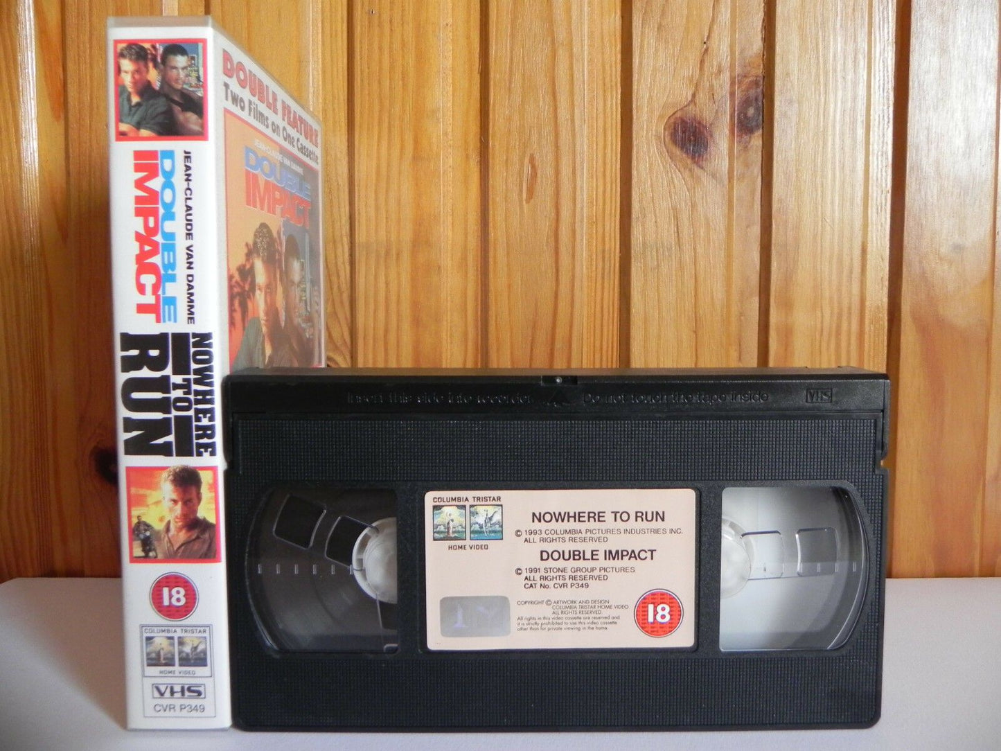 Double Impact/Nowhere To Run - Columbia - 2 On 1 - Action - Van Damme - Pal VHS-