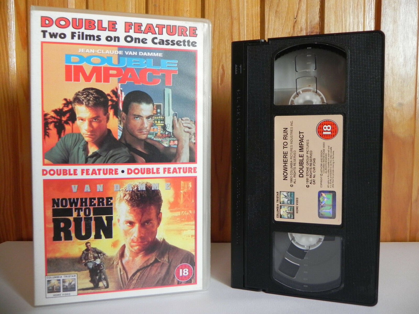 Double Impact/Nowhere To Run - Columbia - 2 On 1 - Action - Van Damme - Pal VHS-