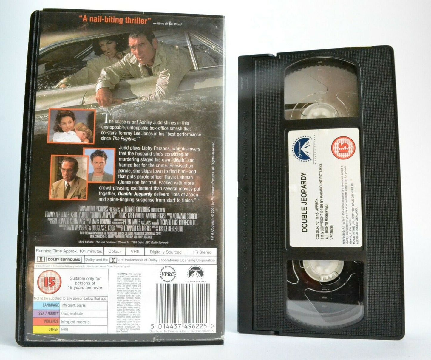 Double Jeopardy - Neo-Noir Crime Thriller - Tommy Lee Jones/Ashley Judd - VHS-