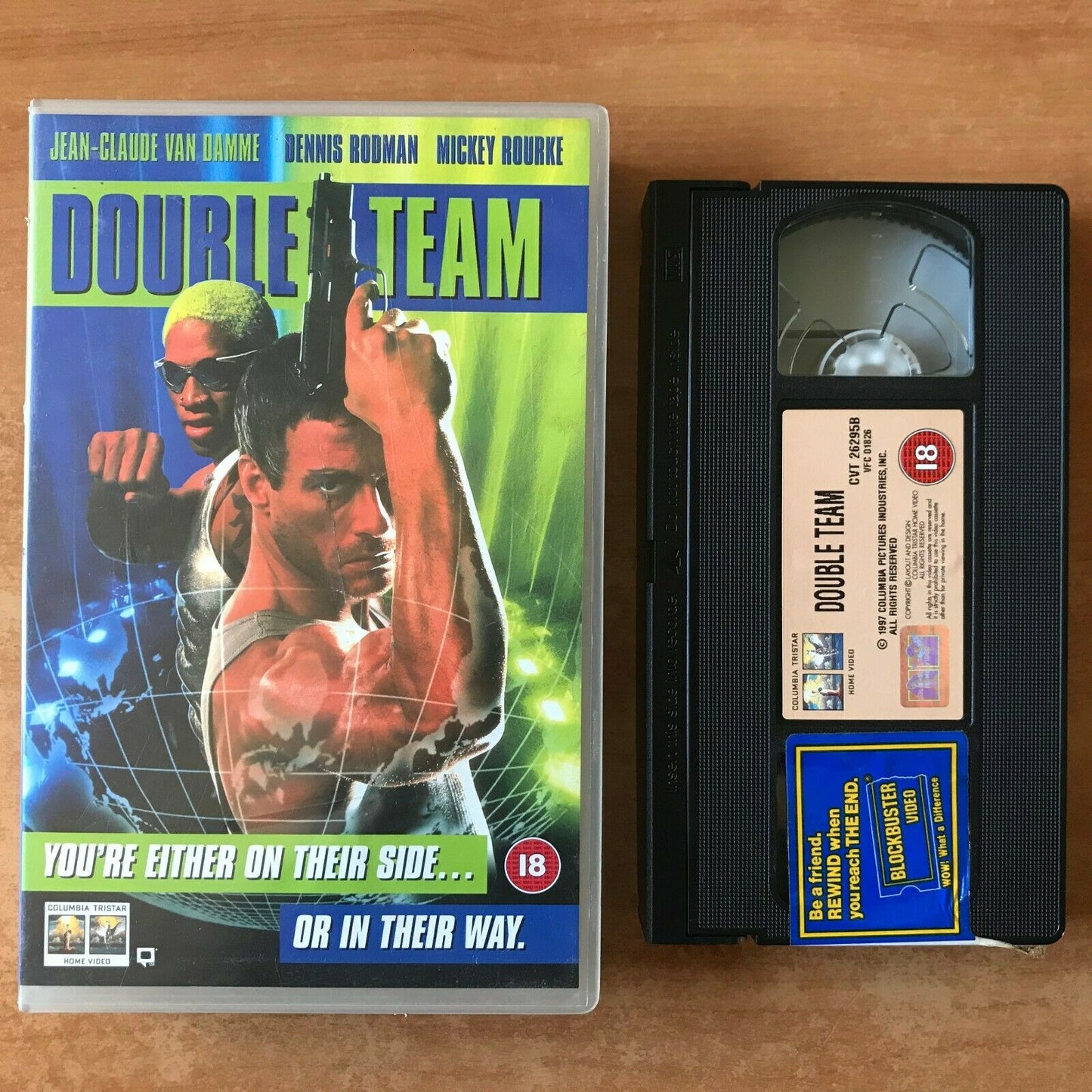 Double Team (1997): Van Damme / Rodman - Action [Large Box] Rental - Pal VHS-