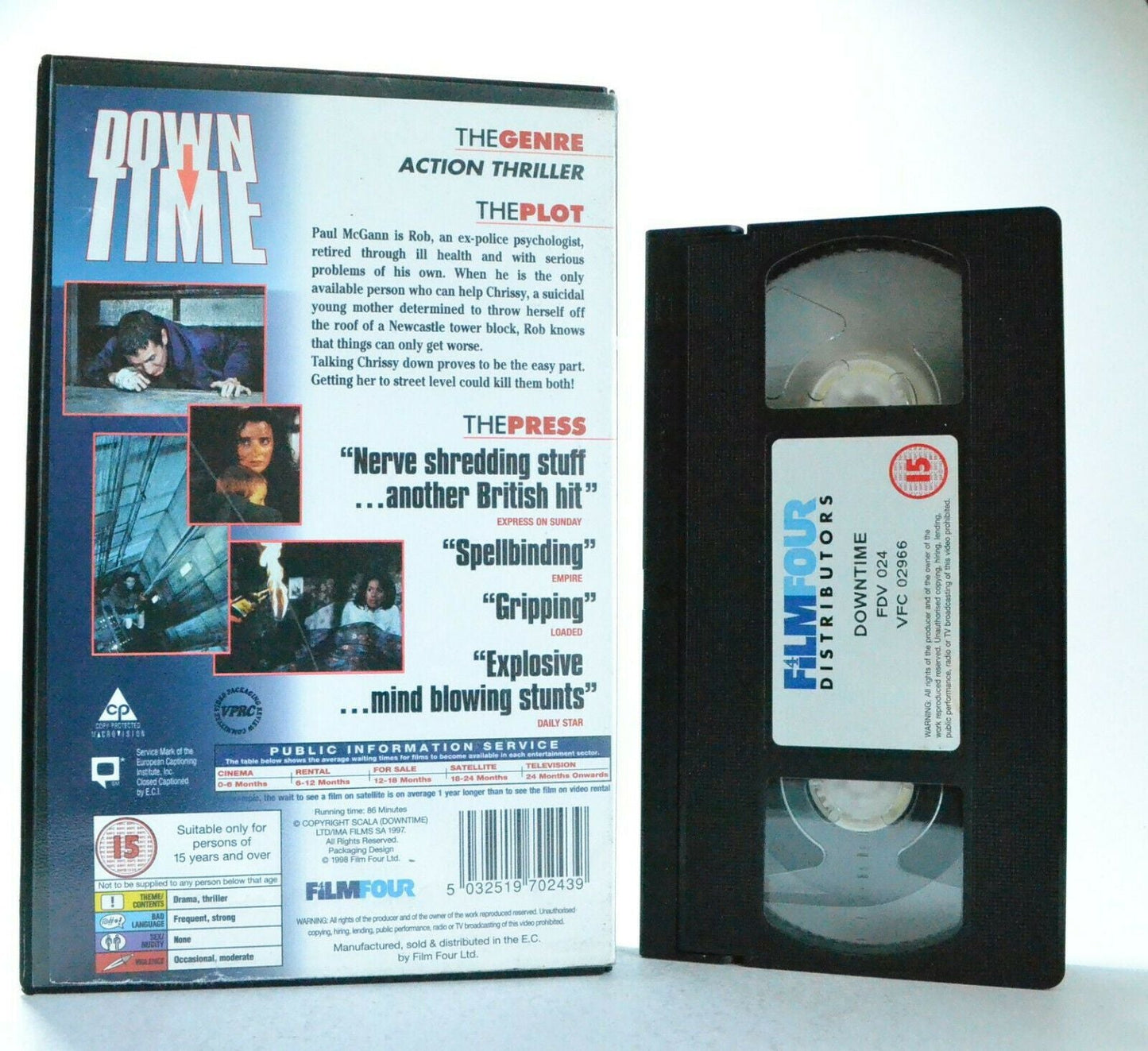 Down Time: British; Crime Time Thriller - Film Four Movie - Large Box - Pal VHS-