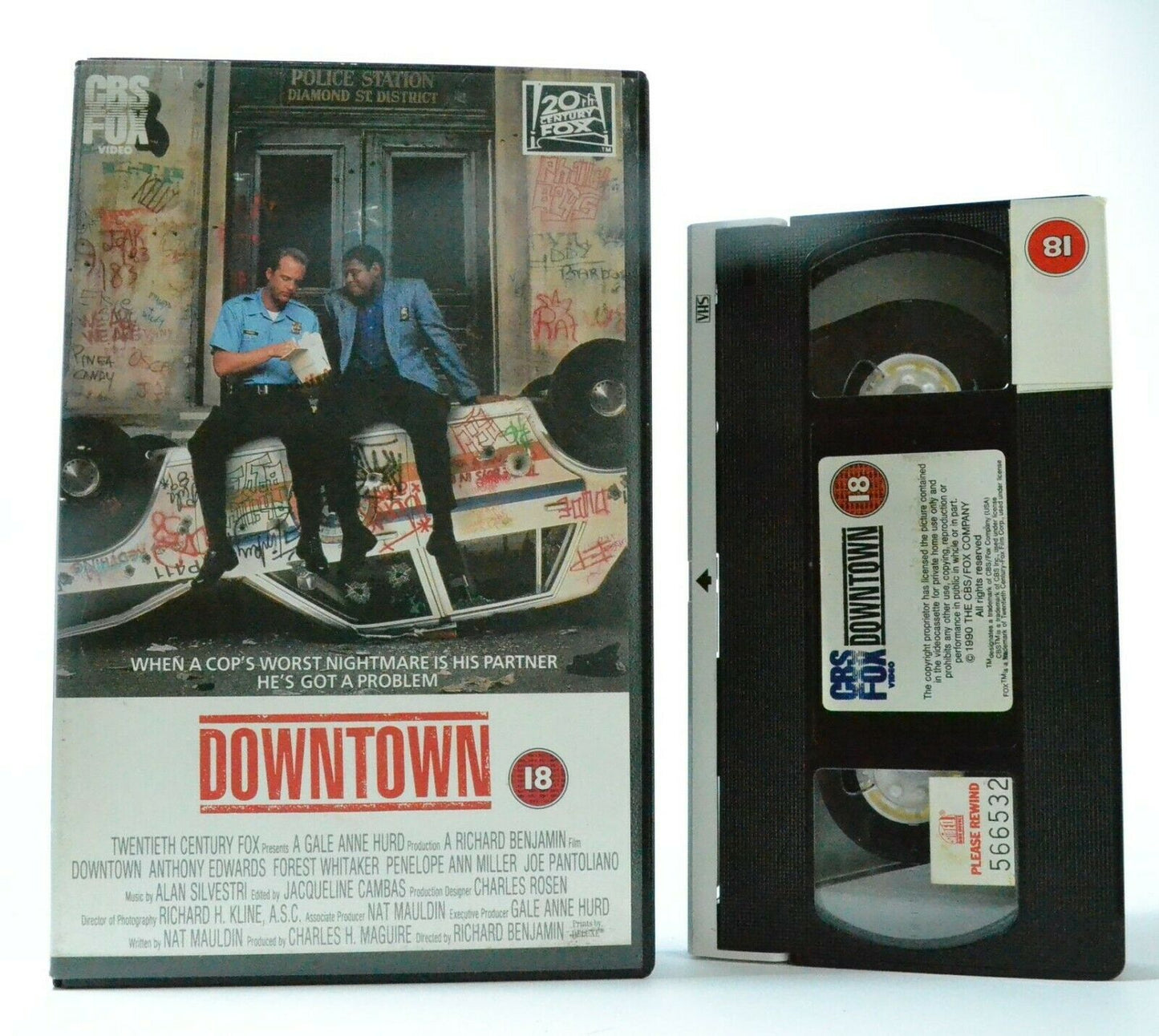 Downtown: CBS/FOX (1990) - Action/Comedy - Large Box - Forest Whitaker - Pal VHS-