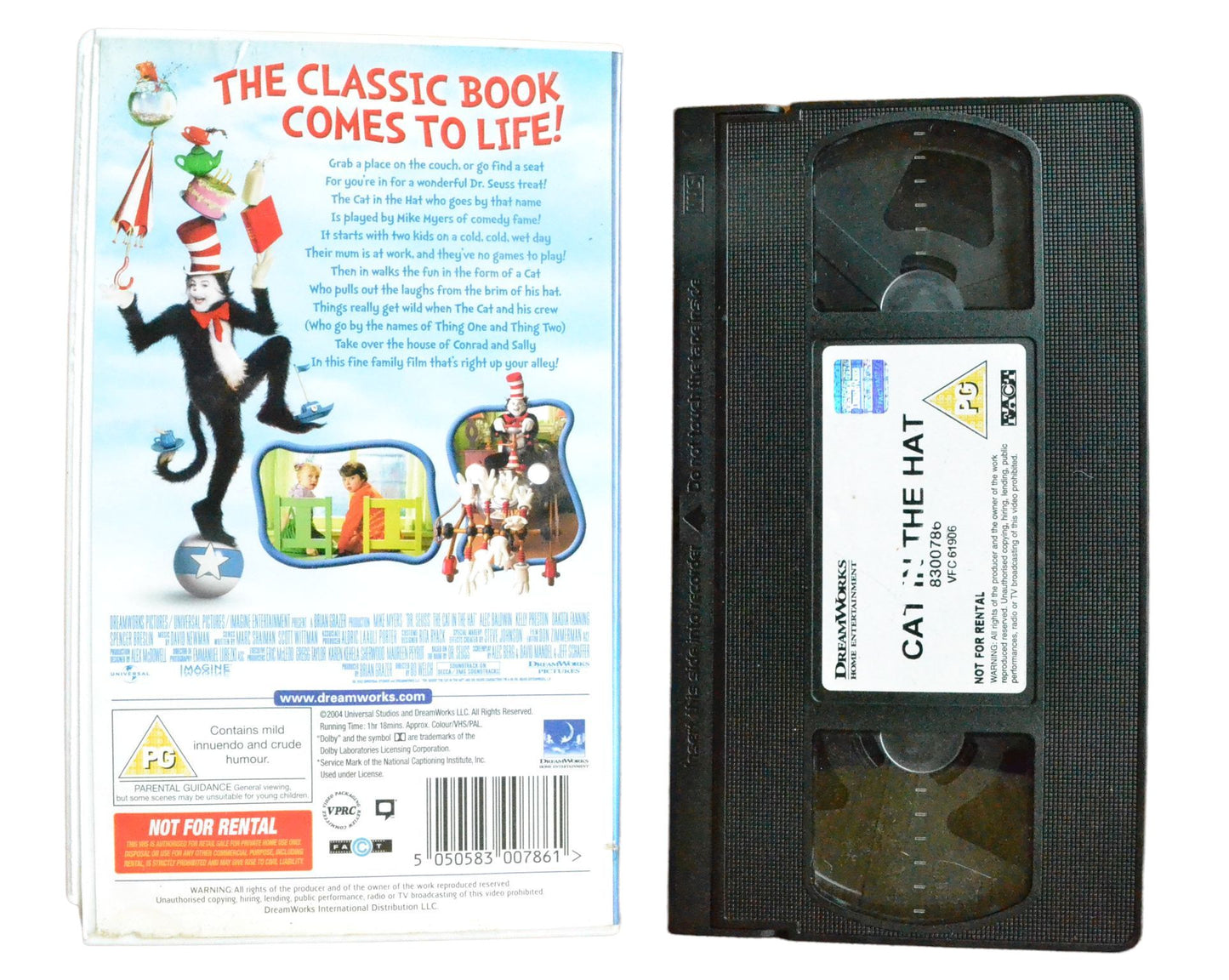 Dr. Seuss: The Cat In The Hat - Mike Myers - Dream Works Home Entertainment - Children’s - Pal VHS-