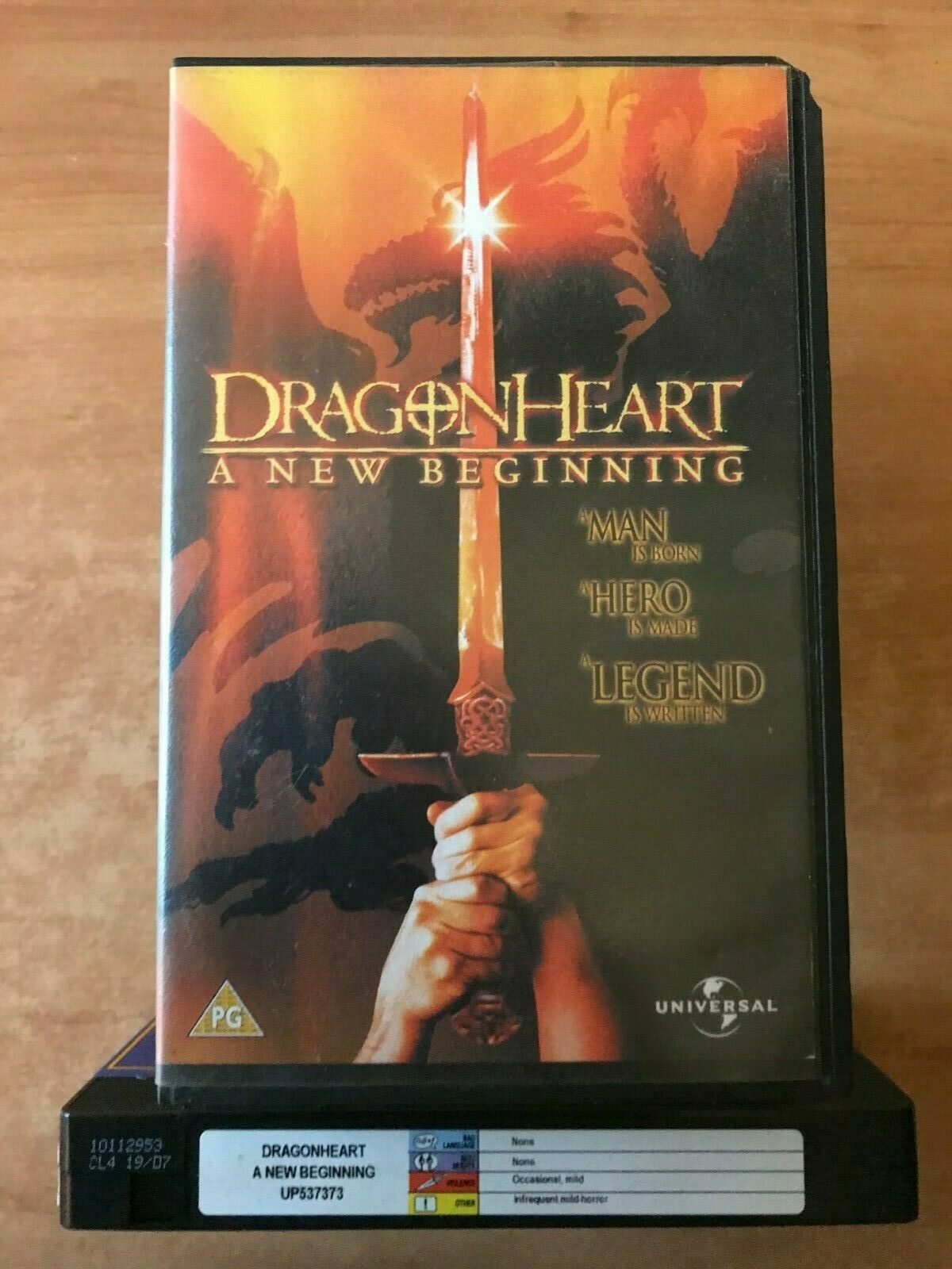 Dragon Heart: A New Beginning (1999) Action Fantasy [Large Box] Rental - Pal VHS-