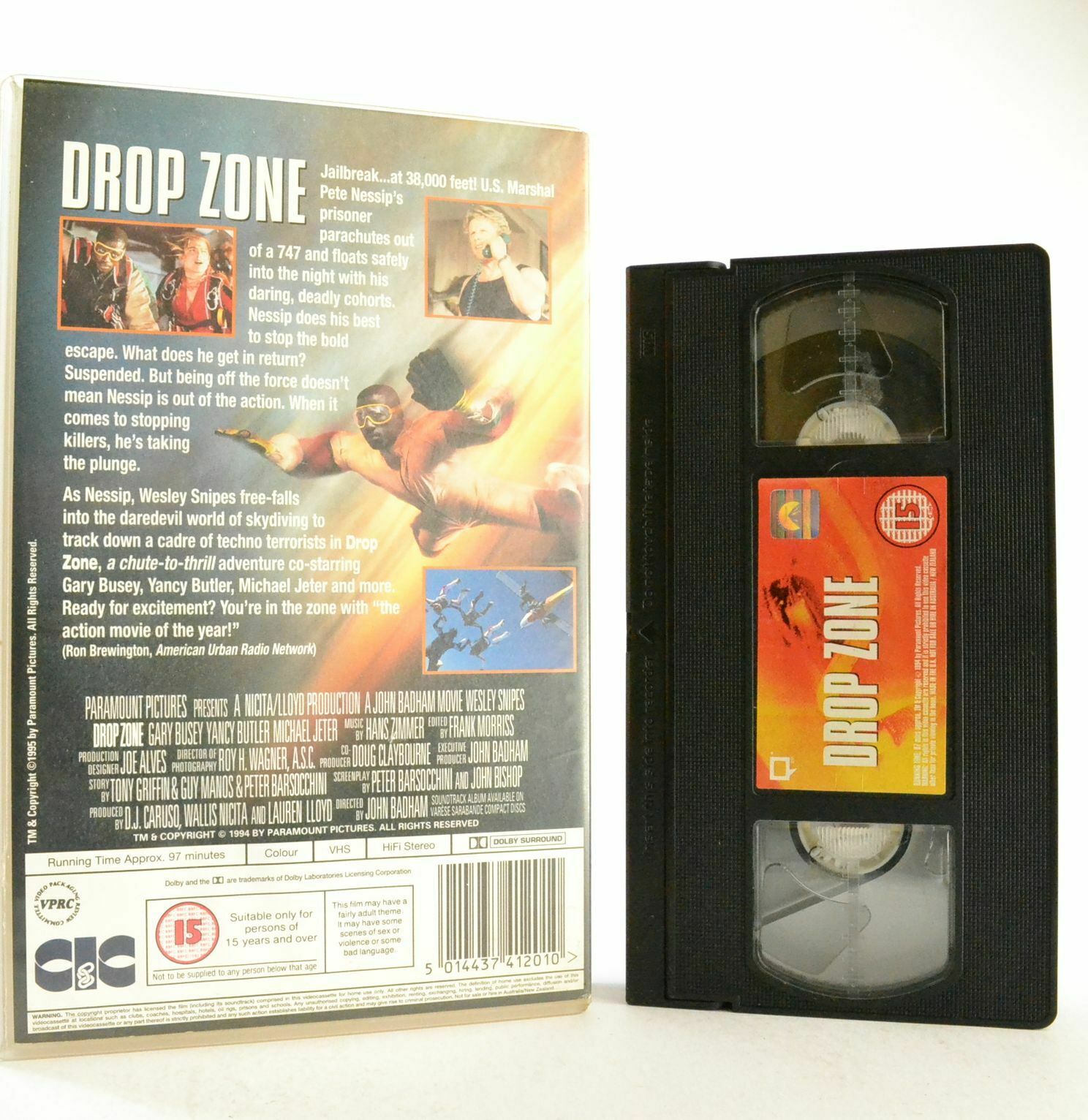 Drop Zone: Action/Thriller (1994) - Large Box - W.Snipes/G.Busey - Pal VHS-