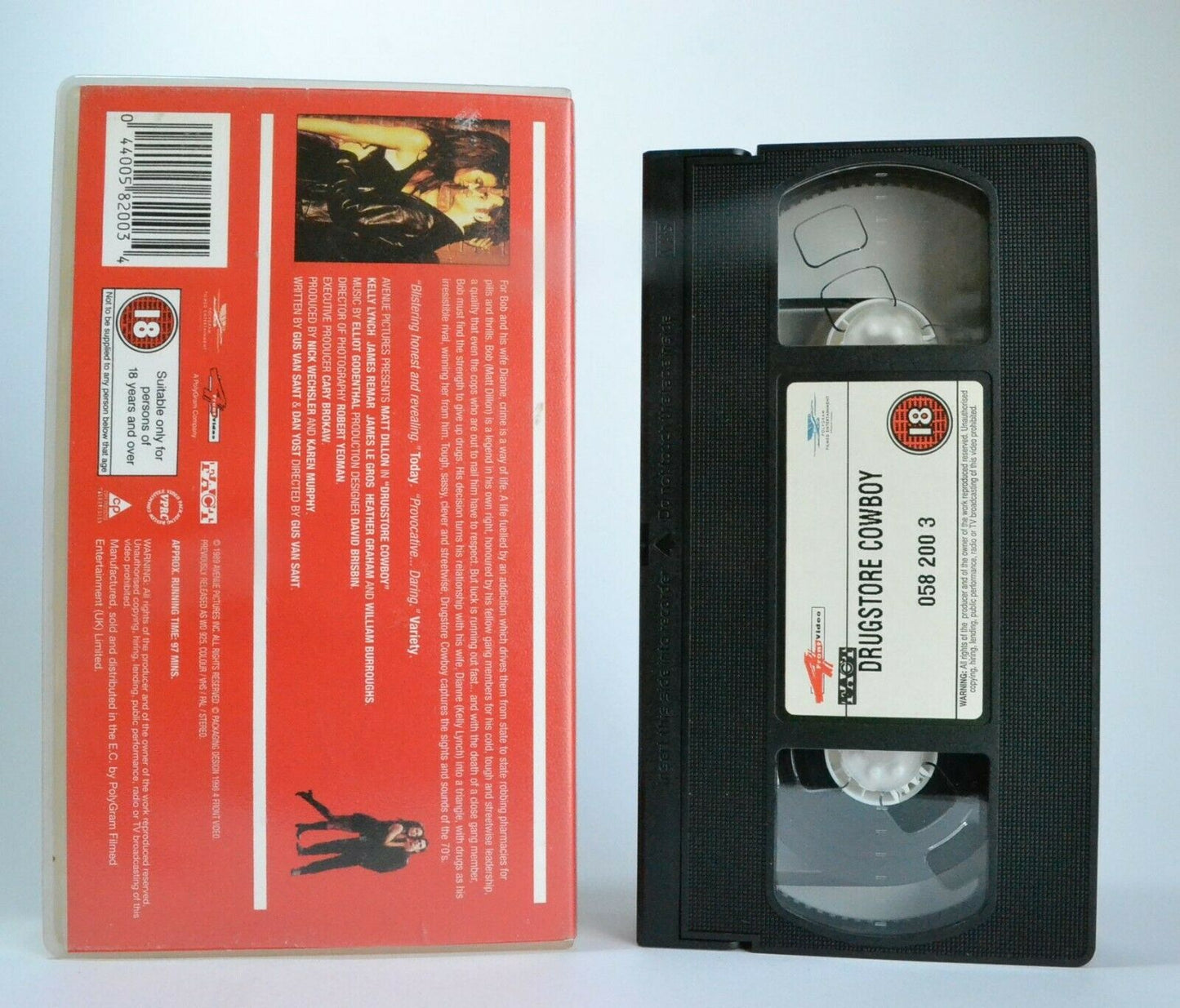 Drugstore Cowboy: A G.Van Sant Crime Drama (1989) - M.Dillon/K.Lynch - Pal VHS-