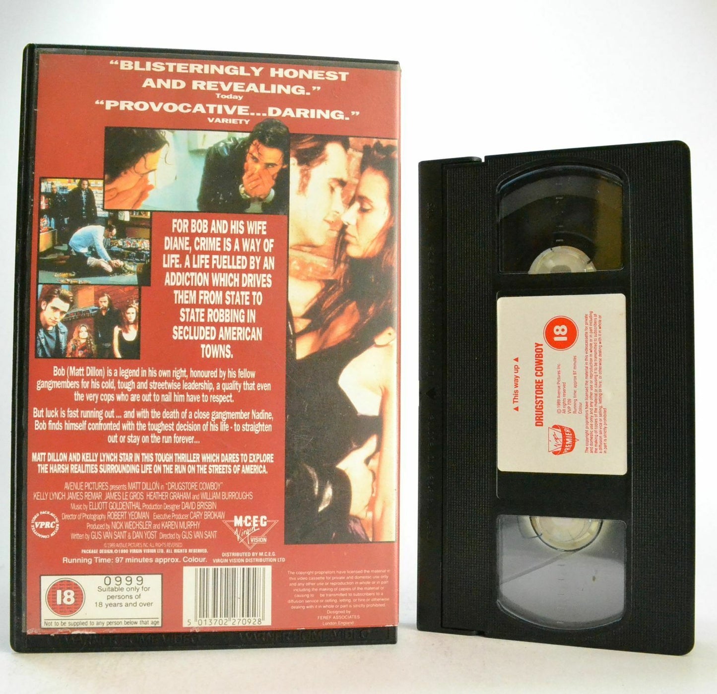 Drugstore Cowboy: Based On J.Fogle Novel - Drama - Large Box - Matt Dillon - VHS-